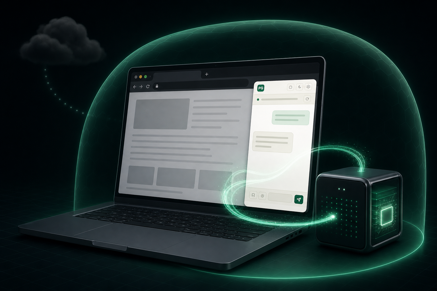 PageGrok keeping webpage conversations inside a protected local AI environment